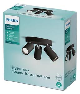 Philips - Kúpeľňové bodové svietidlo IDRIS 3xGU10/5W/230V IP44 čierna