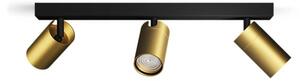 Philips - Kúpeľňové bodové svietidlo IDRIS 3xGU10/5W/230V IP44 čierna/zlatá