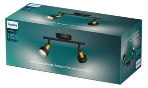 Philips - Bodové svietidlo CONDUIT 2xGU10/5W/230V čierna/mosadz