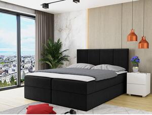 Kontinentálna manželská posteľ 140x200 CARMELA - čierna + topper ZDARMA