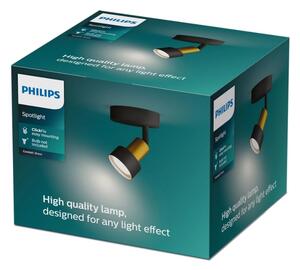 Philips - Bodové svietidlo CONDUIT 1xGU10/5W/230V čierna/mosadz