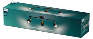 Philips - Bodové svietidlo NIALL 3xGU10/5W/230V čierna/mosadz