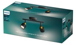 Philips - Bodové svietidlo NIALL 2xGU10/5W/230V čierna/mosadz