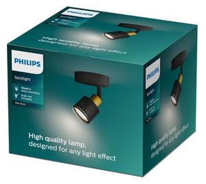 Philips - Bodové svietidlo NIALL 1xGU10/5W/230V čierna/mosadz