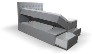 Čalúnená posteľ s úložným priestorom a zásuvkami 140x200 GARIK - staroružová