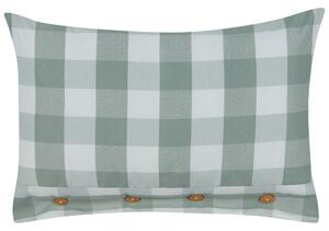 Dekoratívny vankúš mätová zelená tkanina 40 x 60 cm károvaný vzor štýl chaty textil doplnky