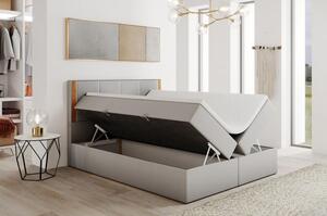 Čalúnená manželská posteľ s čelom 160x200 PURAM - svetlosivá