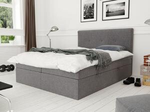Čalúnená posteľ s úložným priestorom 140x200 LAKOTA - sivá