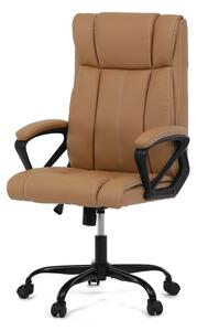 Atraktívna kancelárska stolička, krémová ekokoža, kovový kríž (a-Y386 krémová)