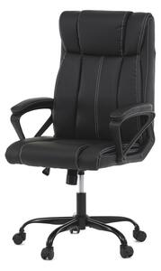 Atraktívna kancelárska stolička, čierna ekokoža, kovový kríž (a-Y386 čierna)