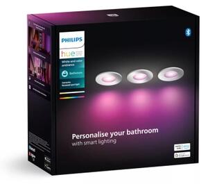 Philips-SADA 3x LED RGBW Stmievateľné kúpeľňové sv. Hue XAMENTO 1xGU10/4,2W IP44