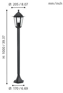 EGLO 22144 - Vonkajšia lampa LATERNA 4 1xE27/60W/230V
