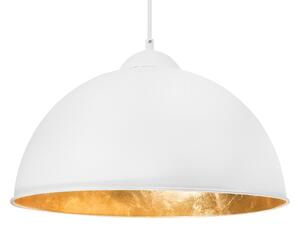 Závesná lampa matná biela polkruhové tienidlo na 1 žiarovku industriálne moderné svietidlo