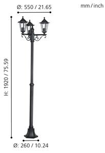 EGLO 22145 - Vonkajšie lampa LATERNA 4 3xE27/60W