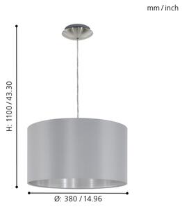 Eglo 31601 - Luster na lanku MASERLO 1xE27/60W/230V