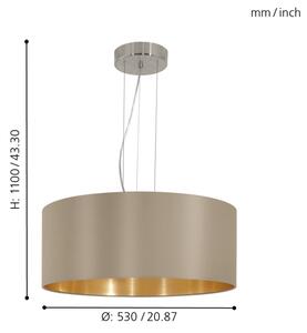Eglo 31607 - Luster na lanku MASERLO 3xE27/60W/230V