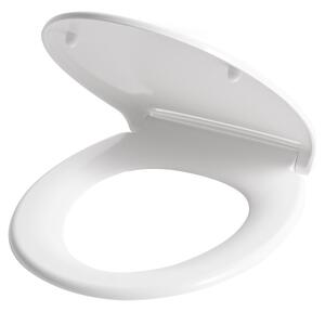 WC doska s pomalým sklápaním biela MDF lesklý povrch 45 x 37 cm ľahko odnímateľná kúpeľňové doplnky tradičný štýl kúpeľňa toaleta