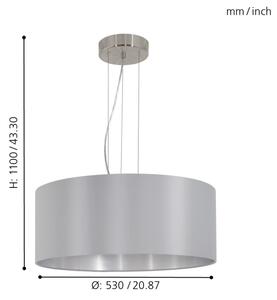 Eglo 31606 - Závesné svietidlo na lanku MASERLO 3xE27/60W/230V
