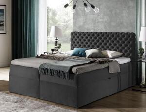 Čalúnená posteľ 160x200 CLARITA - sivá + topper ZDARMA