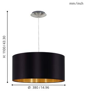 Eglo 31599 - Luster na lanku MASERLO 1xE27/60W/230V