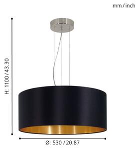 Eglo 31605 - Luster na lanku MASERLO 3xE27/60W/230V