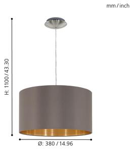 Eglo 55269 - Luster na lanku MASERLO 1xE27/60W/230V hnedá