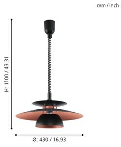 Eglo 31666 - Sťahovací luster BRENDA 1xE27/60W/230V