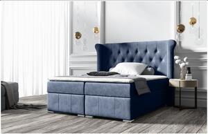 Elegantná čalúnená posteľ 200x200 MAXIMO - modrá + topper ZDARMA