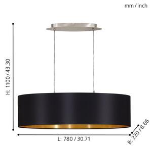 Eglo 55266 - Luster na lanku MASERLO 2xE27/60W/230V čierna