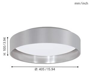 Eglo 31623 - LED stropné svietidlo MASERLO LED/16W/230V pr. 40,5 cm sivá/strieborná