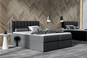 Jednolôžková čalúnená posteľ 120x200 KATE - čierna + topper ZDARMA