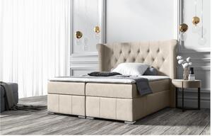Elegantná čalúnená posteľ 140x200 MAXIMO - svetlo béžová + topper ZDARMA