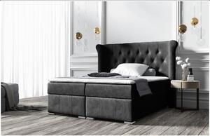 Elegantná čalúnená posteľ 200x200 MAXIMO - čierna + topper ZDARMA