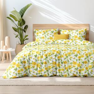 Goldea bavlnené posteľné obliečky - slnečnice 240 x 200 a 2ks 70 x 90 cm