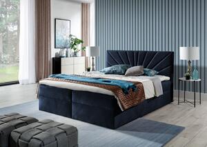 Kontinentálna posteľ 180x200 IVANA 4 - modrá + topper ZADARMO
