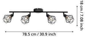 Eglo 55301 - LED bodové svietidlo ZAPATA 4xG9/3W/230V čierna