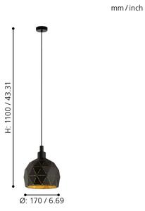 Eglo 33345 - Luster na lanku ROCCAFORTE 1xE14/40W/230V