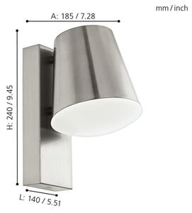 Eglo 33562 - LED Stmievateľné nástenné svietidlo CALDIERO-C 1xE27/9W/230V IP44
