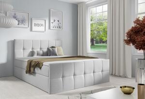 Manželská posteľ CHLOE - 160x200, svetlo šedá 1 + topper ZDARMA