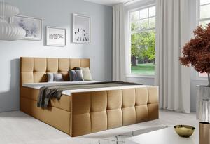 Manželská posteľ CHLOE - 200x200, svetlo hnedá + topper ZDARMA
