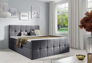 Manželská posteľ CHLOE - 140x200, šedá + topper ZDARMA