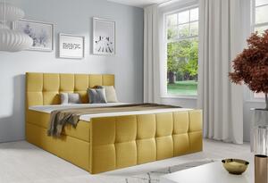 Manželská posteľ CHLOE - 180x200, žltá + topper ZDARMA