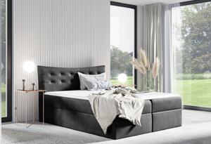 Čalúnená posteľ HILA - 180x200, šedá + topper ZDARMA