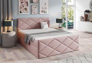 Posteľ s matracom a roštom HALKA - 180x200, ružová + topper ZDARMA