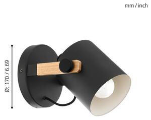Eglo 43518 - Nástenné svietidlo HORNWOOD 1xE27/28W/230V