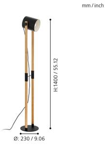 Eglo 43521 - Stojacia lampa HORNWOOD 1xE27/28W/230V