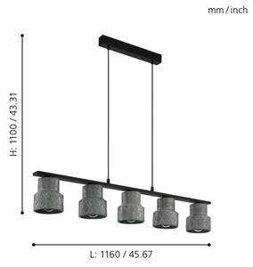 Eglo 39855 - Závesné svietidlo na lanku HILCOTT 5xE27/40W/230V