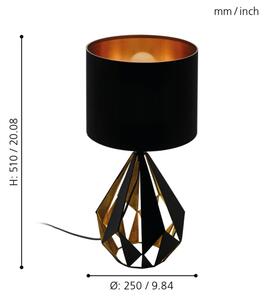 Eglo 43077 - Stolná lampa CARLTON 1xE27/60W/230V