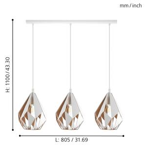 Eglo 43002 - Luster na lanku CARLTON 3xE27/60W/230V