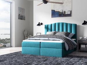 Kontinentálna posteľ LUCIA - 200x200, modrá + topper ZDARMA
